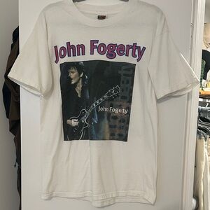 Fruit of the Loom White John Fogerty Graphic Tee